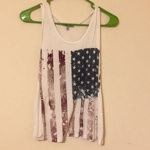 Vintage looking American flag tank